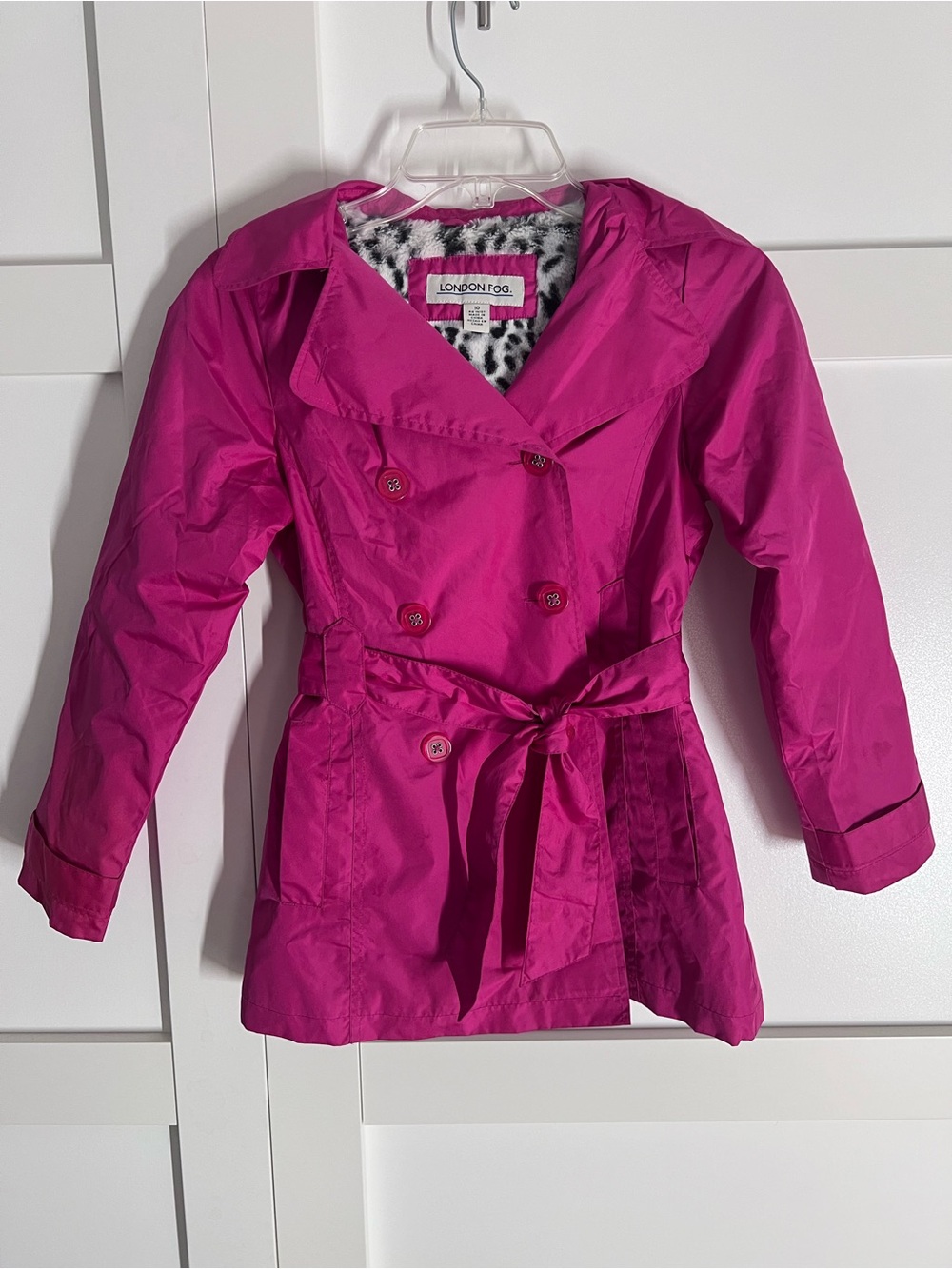 London Fog Pink Trench Coat Girls Size 10